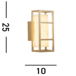 LED Wandleuchte Harz Stahl IP44 H:25 cm in Gold Weiß