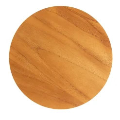 LED Wandleuchte Holz Furnier Teak D: 25 cm rund 3000 K warmweiß