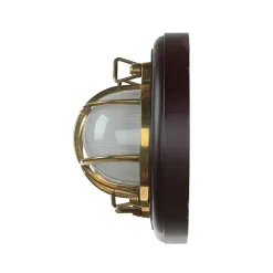 LED Wandleuchte Holz Messing 3000K Maritim Flur