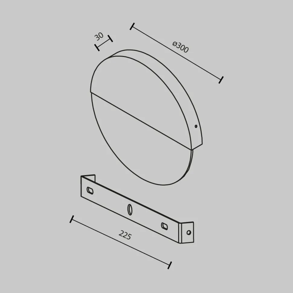 LED Wandleuchte Metall Glas Ø 30 cm rund 200 lm Modern