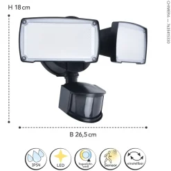 LED Wandleuchte mit Bewegungsmelder IP54 6 W flexibel
