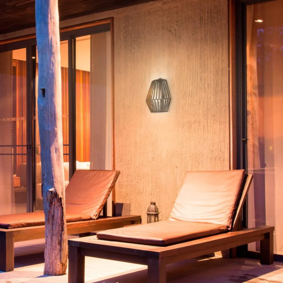 LED Wandleuchte Outdoor Akku Leuchtmittel IP54 tragbar Taupe