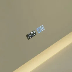 LED Wandspiegel mit Licht Touch Dimmer IP44 48 W eckig