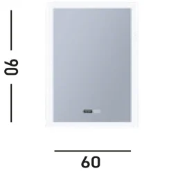 LED Wandspiegel mit Licht Touch Dimmer IP44 48 W eckig