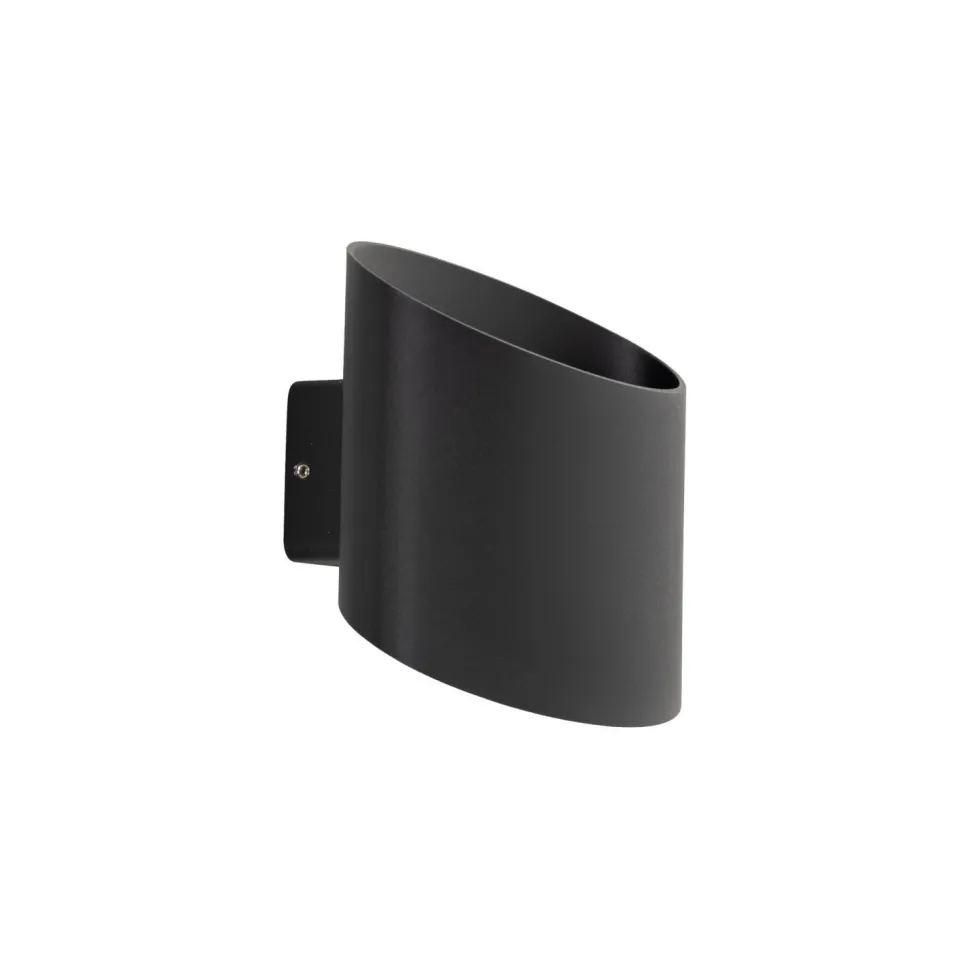 LED Wandspot Up Down Aluminium 10 W Ø17 cm IP54 Schwarz