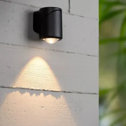 LED Wandstrahler Aluminium Schwarz 2700 K IP65 flexibel