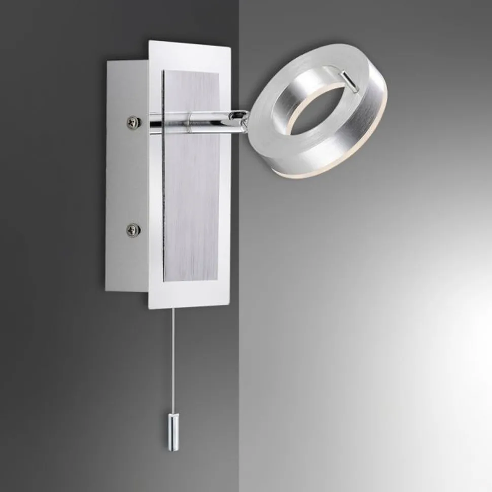 LED Wandstrahler Zugschalter IP44 flexibel in Aluminium