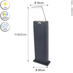 LED Wegeleuchte Bewegungssensor IP54 63,5 cm Anthrazit