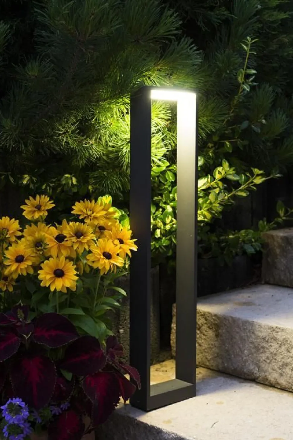 LED Wegeleuchte eckig IP54 80cm Anthrazit 4000K