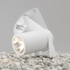 LED Wegeleuchte mit Erdspieß Glas Aluminium IP65 Weiß