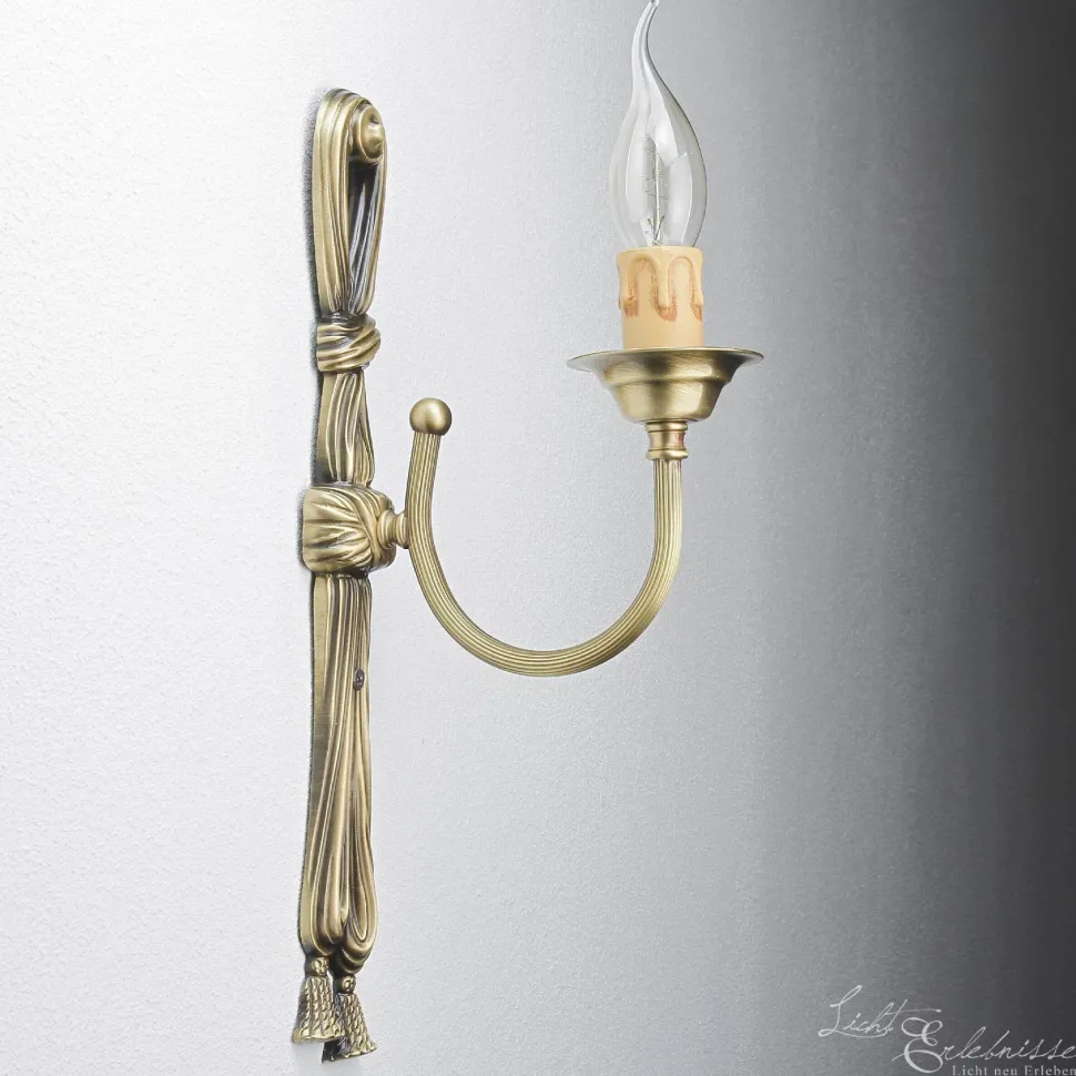 Leuchter Wandlampe aus Echt-Messing in Bronze