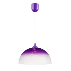 Lila Hängeleuchte Glas rund Retro Esstisch ADANIA