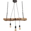 Längliche Hängelampe Holz Natur L:73 cm E27 gemütlich