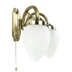 Längliche Wandleuchte mit Glasschirm Bronze farben