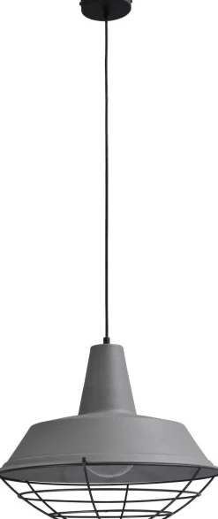 Loft Hängelampe Grau Groß Ø45cm Ziergitter Schwarz