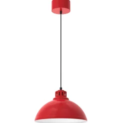 Loft Hängelampe Rot Weiß Metall Ø30 cm E27 akzentuiert