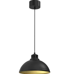 Loft Hängelampe Schwarz Gold Metall Ø30 cm akzentuiert