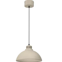 Loft Pendelleuchte Beige Metall Ø30 cm E27 akzentuiert