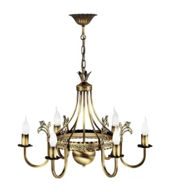 Lüster BELRAND Messing Ø62cm 6xE14 Decke Leuchte