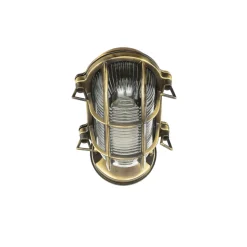 Maritime Außenleuchte Messing geriffeltes Glas IP64 E27