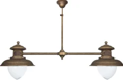 Maritime Deckenleuchte aus Messing in Antik Bronze