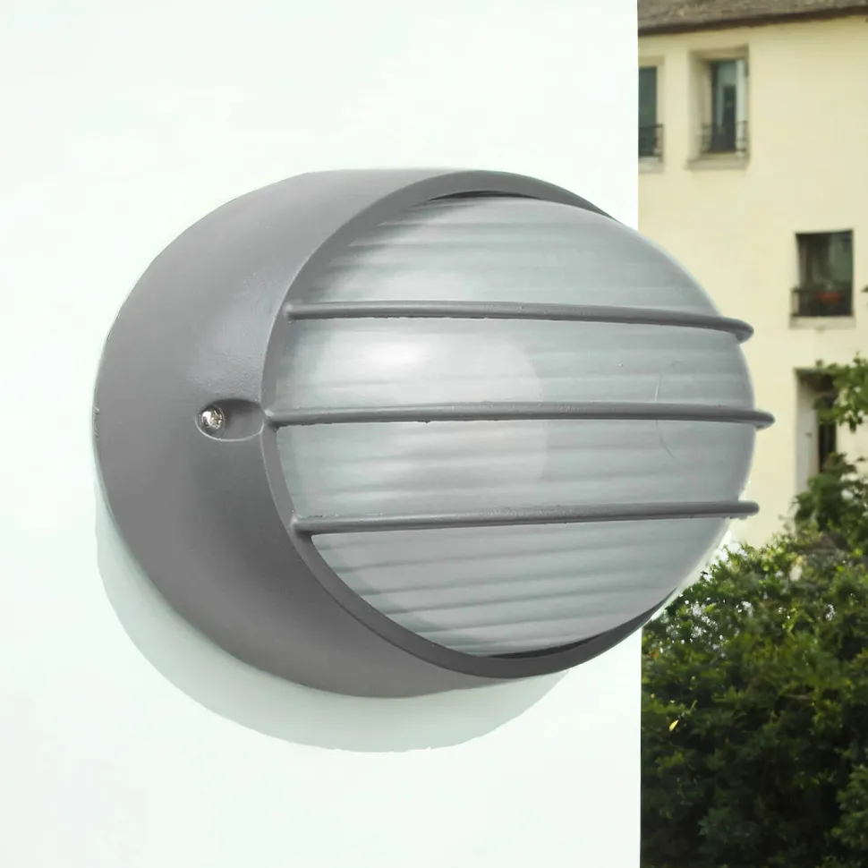 Maritime Wand Außenlampe Anthrazit oval AMSTERDAM