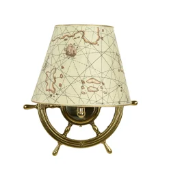 Maritime Wand Lampe Messing Steuerrad VELIERO