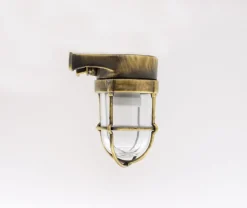 Maritime Wandlampe außen Messing Glas 16,5 cm hoch IP64 E27