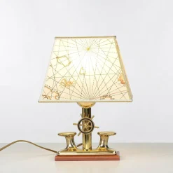 Massive Tischlampe Messing maritimes Design H:33cm