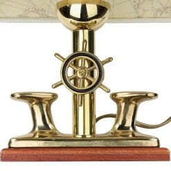Massive Tischlampe Messing maritimes Design H:33cm