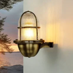 Messing Außenleuchte Antik Gitter Schirm SANTORIN