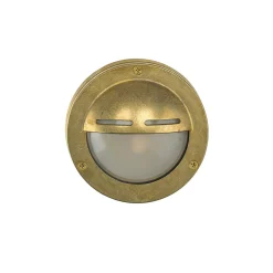 Messing Außenwandleuchte rund IP64 Ø14cm Maritim