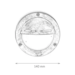 Messing Außenwandleuchte rund IP64 Ø14cm Maritim