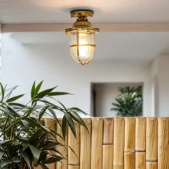 Messing Deckenleuchte außen IP54 Maritim Terrasse