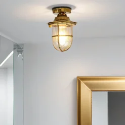 Messing Deckenleuchte außen IP54 Maritim Terrasse