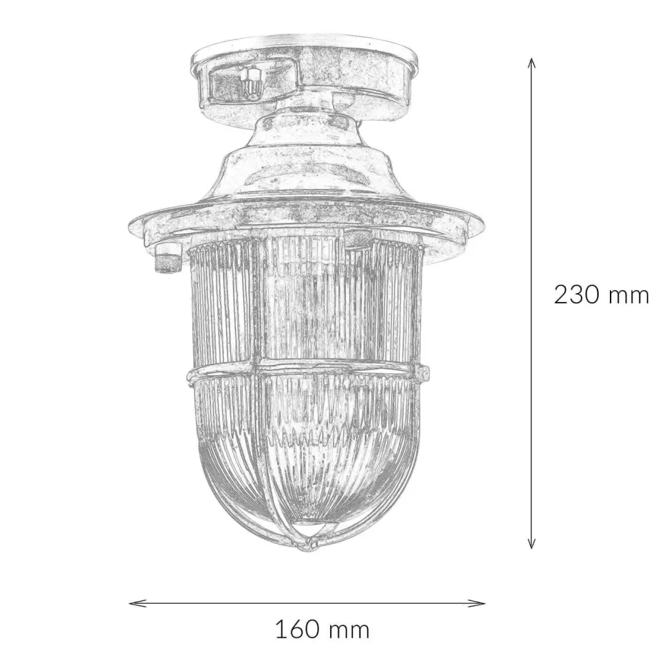Messing Deckenleuchte außen IP54 Maritim Terrasse