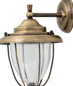 Messing Wandlampe Glas Schirm Maritim GREVENA