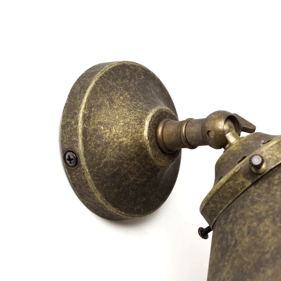 Messing Wandlampe in Bronze antik verstellbar