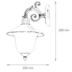 Messing Wandlampe Rustikal elegant H:28cm ANDROS