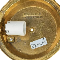 Messing Wandleuchte rund IP64 Riffelglas Bullauge