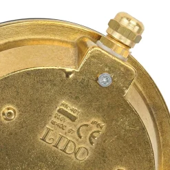 Messing Wandleuchte rund IP64 Riffelglas Bullauge