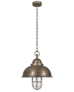 Messinglampe außen IP44 in Bronze antik Maritim