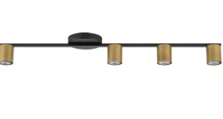 Metall Deckenleuchte Schwarz Gold GU10 Mehrflammig