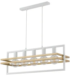 Metall Hängelampe Metall Weiß Gold E27 76 cm groß