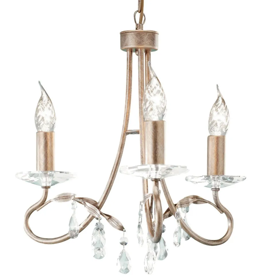 Metall Kronleuchter in Silber Gold Ø36cm mit Kristall