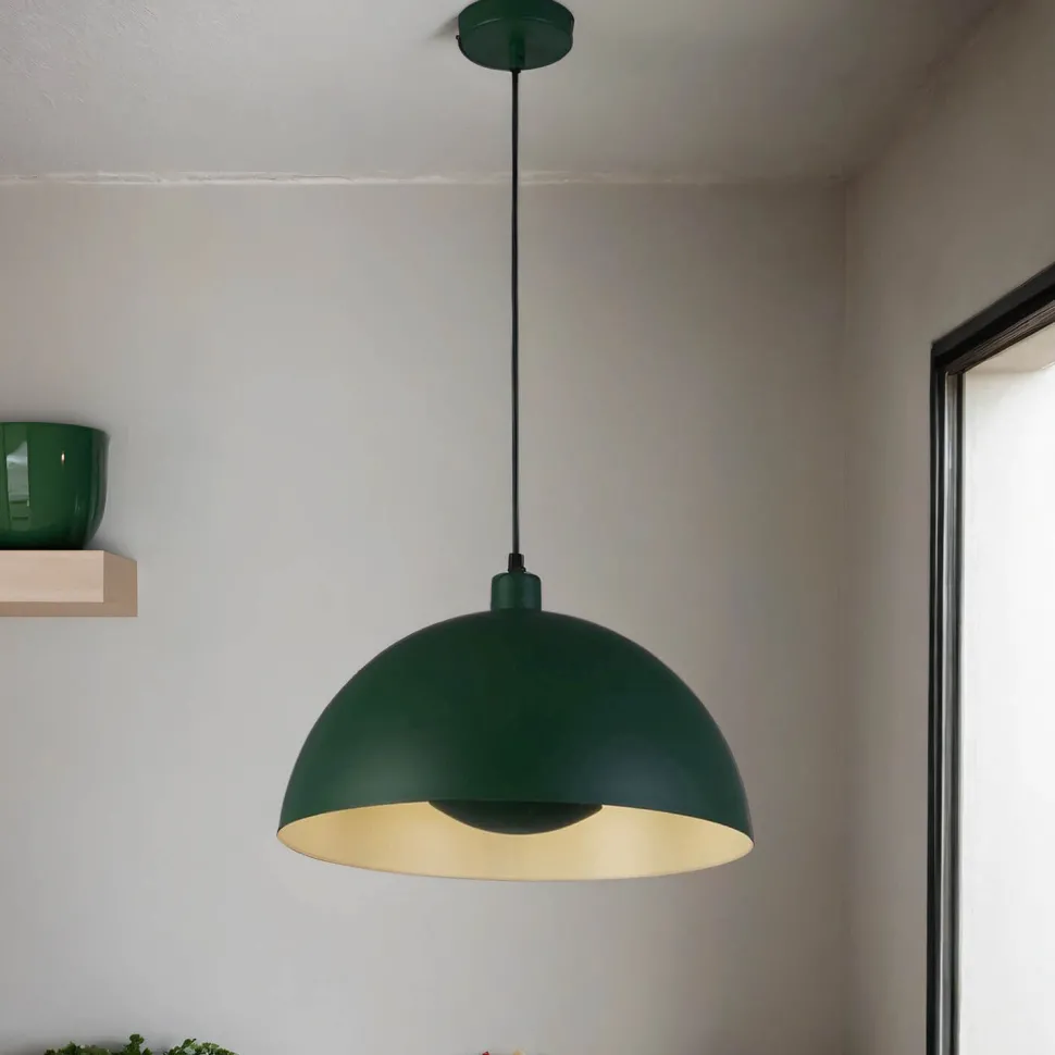 Metall Pendelleuchte in Grün E27 bis 60 W Ø25 cm Loft