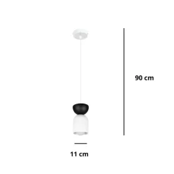 Minimalistische Hängelampe Weiß Schwarz E27 Ø11 cm rund