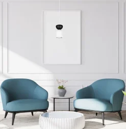 Minimalistische Hängelampe Weiß Schwarz E27 Ø11 cm rund