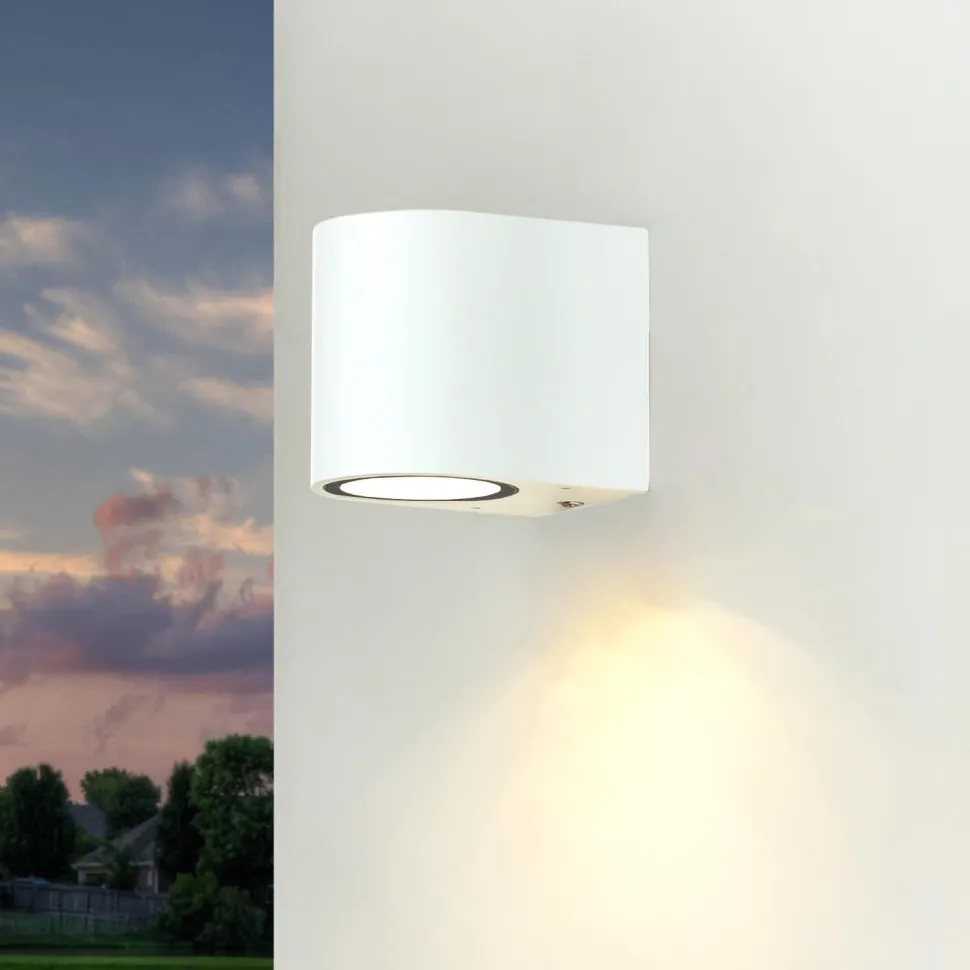 Moderne Außenwandleuchte Down Spot halbrund AALBORG