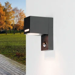 Moderne Außenwandleuchte mit Bewegungsmelder Grau AALBORG